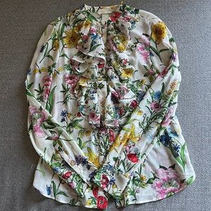 (SOLD) H&M Ruffle Plumeti Blouse